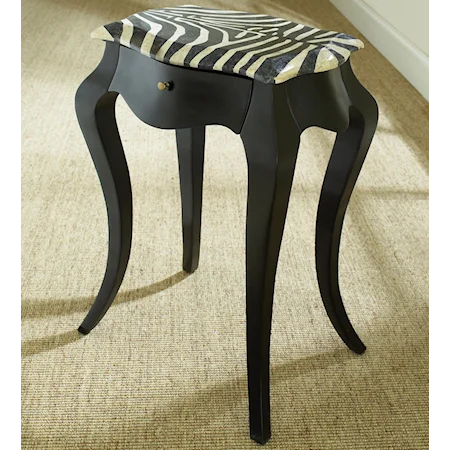 Accent Table with Painted Animal Print Top